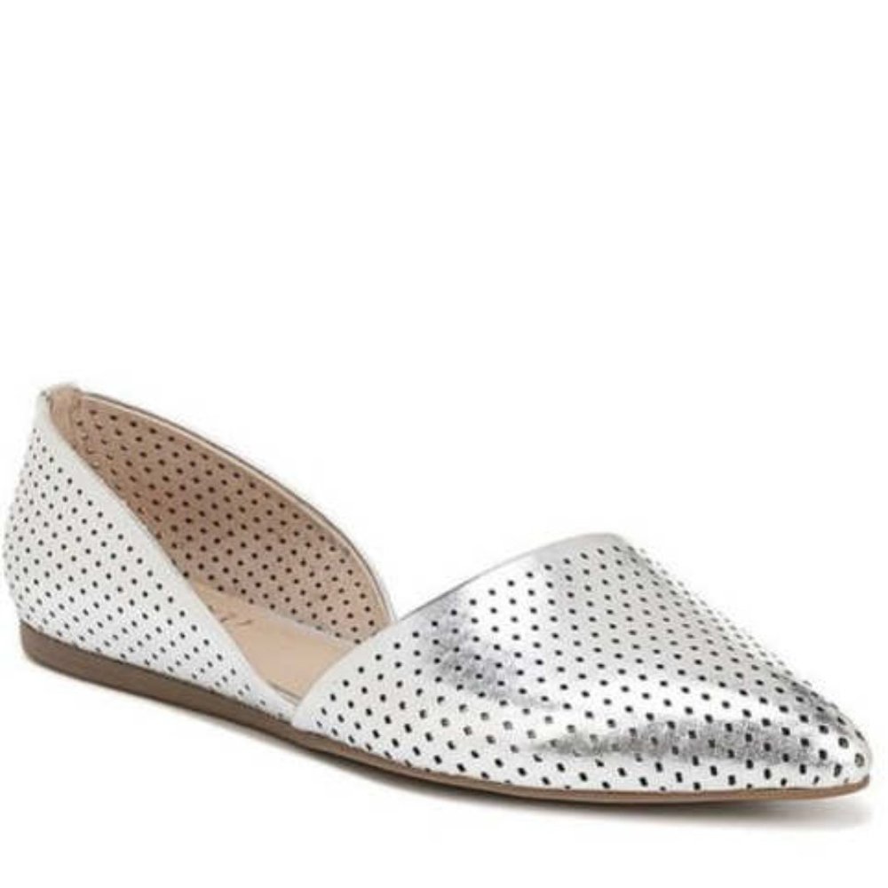 Final Price!  NWOT Franco Sarto Honey2  Silver Metallic Faux Leather Flats 7.5 - Picture 9 of 9